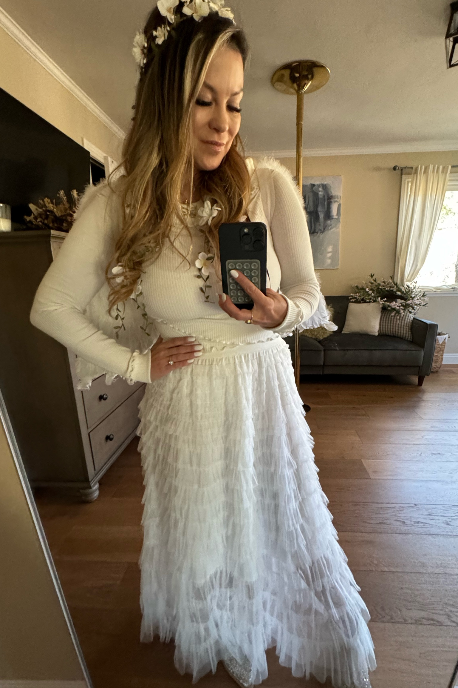 Holiday tulle skirt . Perfect for the holidays! I’m wearing a medium. Comes in many colors! #ltkfashion #ltkchristmas #tulle #holiday #holidayoutfits 

#LTKSeasonal #LTKStyleTip #LTKHoliday