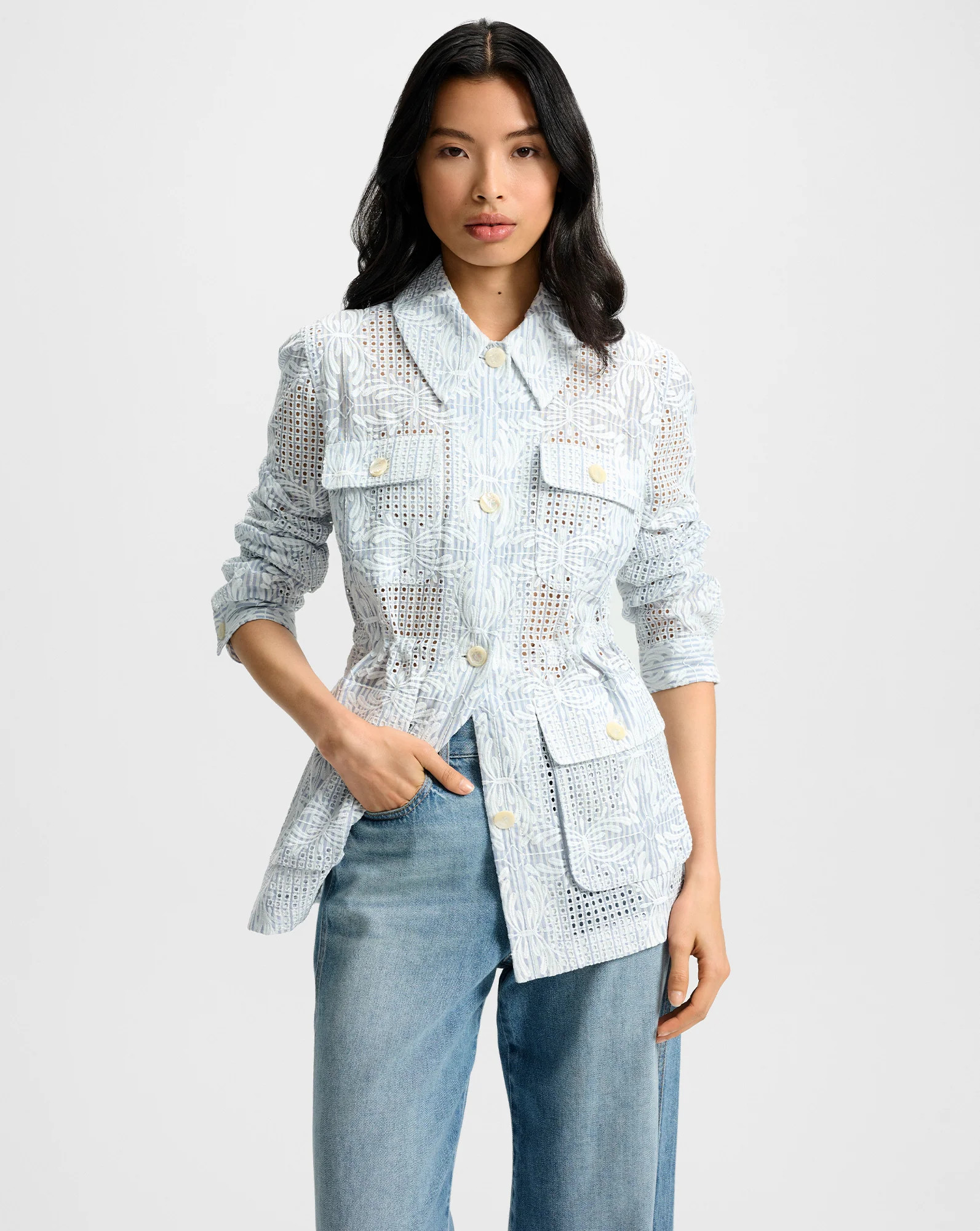 Kiki Eyelet Jacket | Veronica Beard