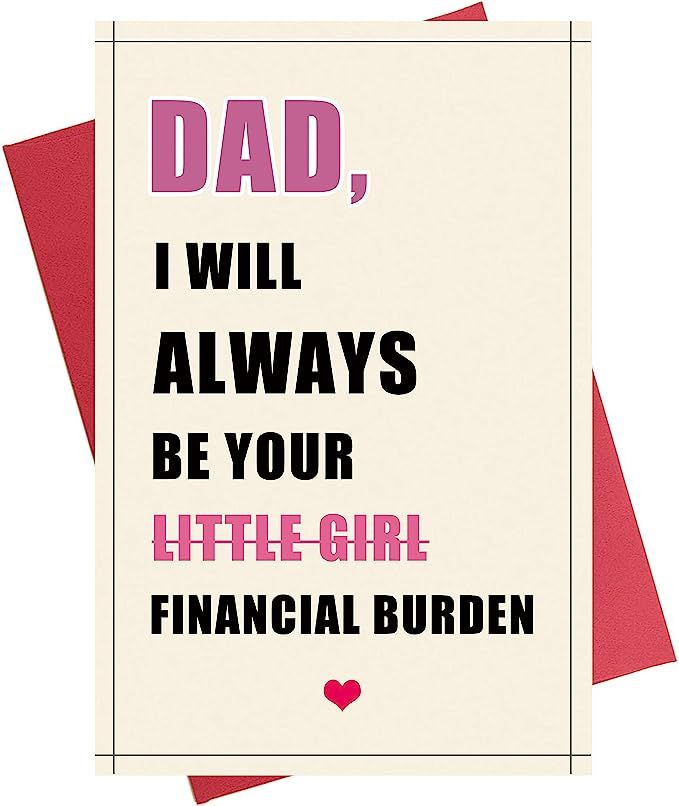 Funny Father's Card form Daughter, I Will Always Be Your Little Girl, Fun Card for Dad Daddy | Amazon (US)