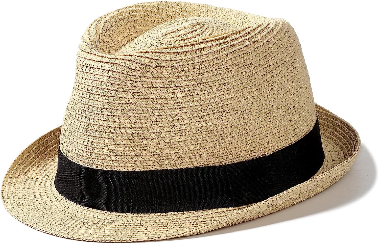 Womens Straw Hat Short Brim Panama Fedora Beach Sun Trilby Hat for Vacation Gentlemen Roll Up Sum... | Amazon (US)