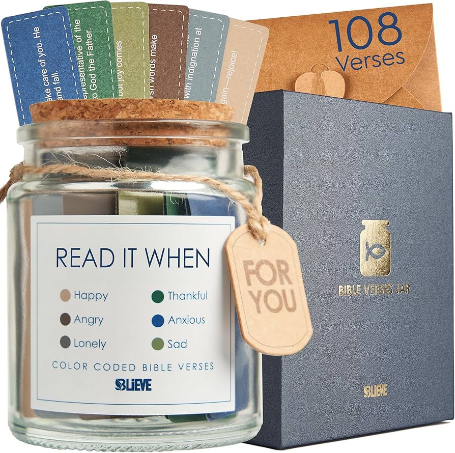 BLIEVE- Bible Verse Jar, Read Me When Bible Verses Jar For Daily Encouragement, Christian Christm... | Amazon (US)