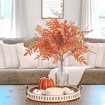 3pcs Artificial Greenery Stems Fake Ferns Plants Outdoor 21.6in Fall Leaves Shrubs Bushes for Hom... | Amazon (US)