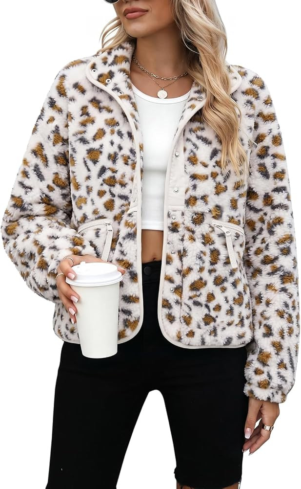 Yanekop Womens Fleece Jacket Button Down Sherpa Jacket Fuzzy Sweaters | Amazon (US)