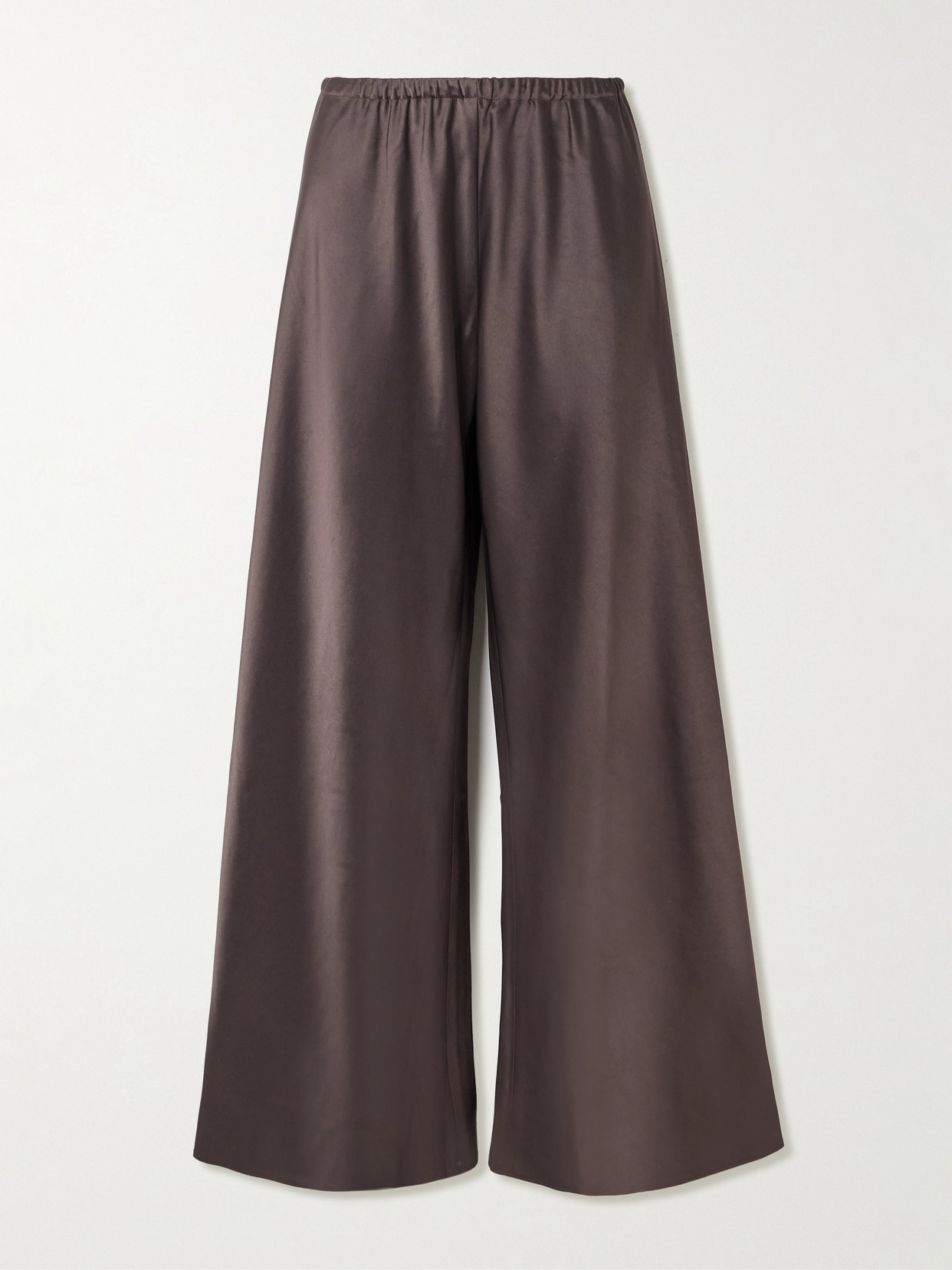 La Ligne - Colby Satin Wide-leg Pants - Brown | NET-A-PORTER (US)