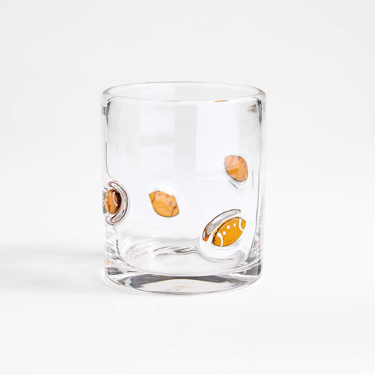 Football Icon 15-oz. Double Old-Fashioned Glass + Reviews | Crate & Barrel | Crate & Barrel