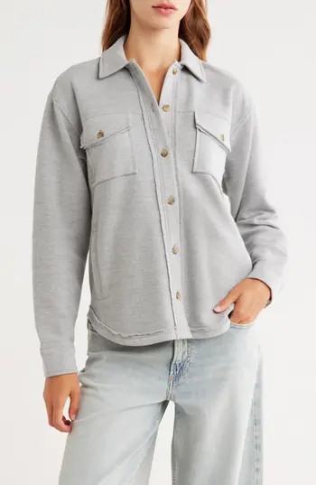 Thread & Supply Chevron Knit Shacket in Dark Heather Grey at Nordstrom Rack, Size X-Small | Nordstrom Rack