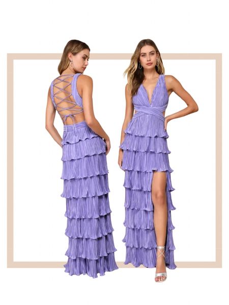 Lavender satin pleated tiered party wedding guest formal prom maxi dresss

#LTKparties #LTKwedding #LTKGala