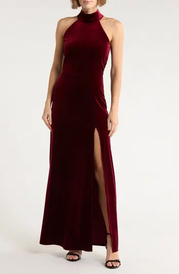 Love By Design Mock Neck Sleeveless Velvet Maxi Dress | Nordstromrack | Nordstrom Rack