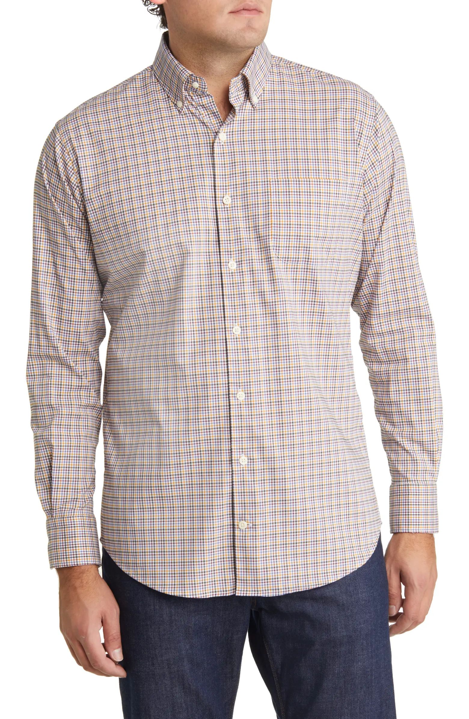 Peter Millar Quinby Crown Lite Plaid Button-Down Shirt | Nordstrom | Nordstrom