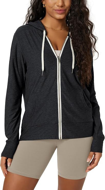 ODODOS Women's Full-Zip Hoodie - odSTRATUM Tech Ultra Soft Outfit UPF 50+ Performance Hooded Jack... | Amazon (US)