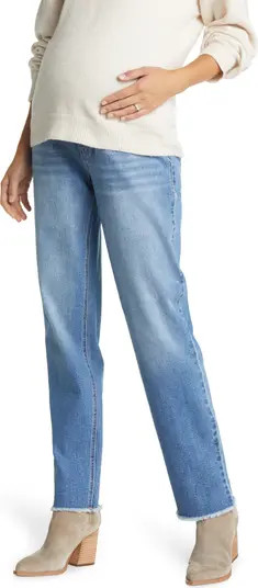 1822 Denim Over the Bump Relaxed Straight Leg Maternity Jeans | Nordstrom | Nordstrom
