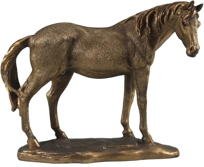 Comfy Hour Farmhouse Collection Resin 8" Brown Copper Horse Desktop Decoration | Amazon (US)