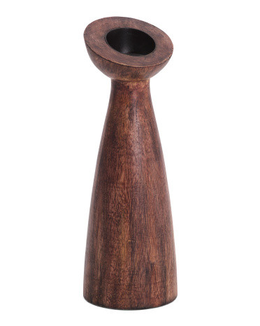 Wood Slanted Candle Holder | TJ Maxx