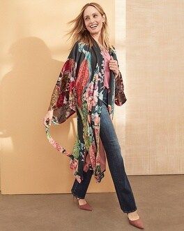 Peacock-Print Kimono | Chico's