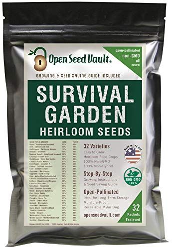 (32) Variety Pack Survival Gear Food Seeds | 15,000 Non GMO Heirloom Seeds for Planting Vegetables a | Amazon (US)