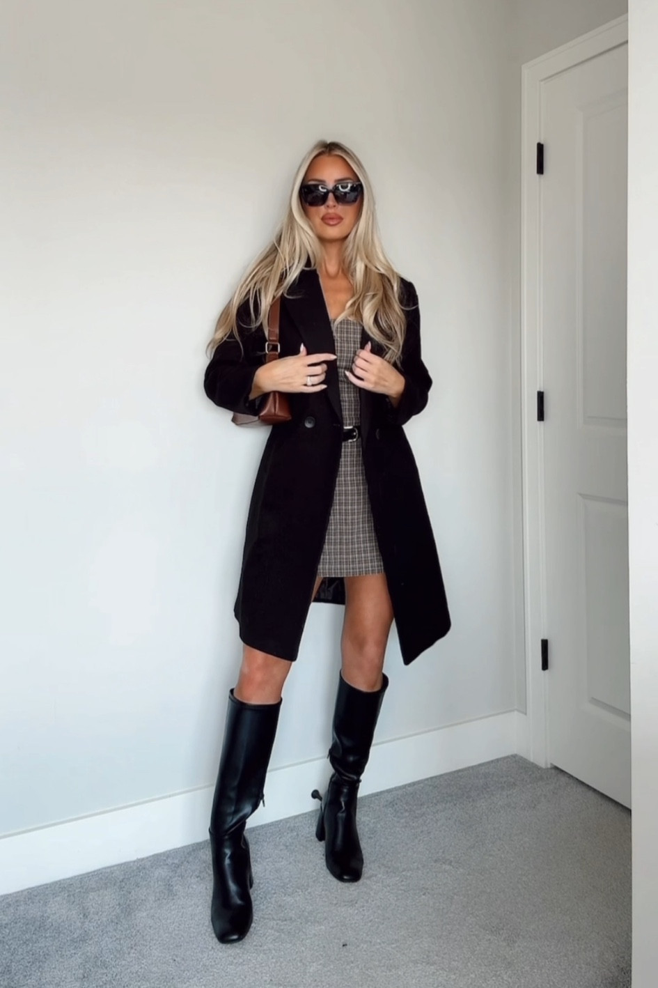 Fall outfit idea 🍁 wearing a size M in the coat & dress

#LTKFindsUnder50 #LTKFindsUnder100 #LTKStyleTip