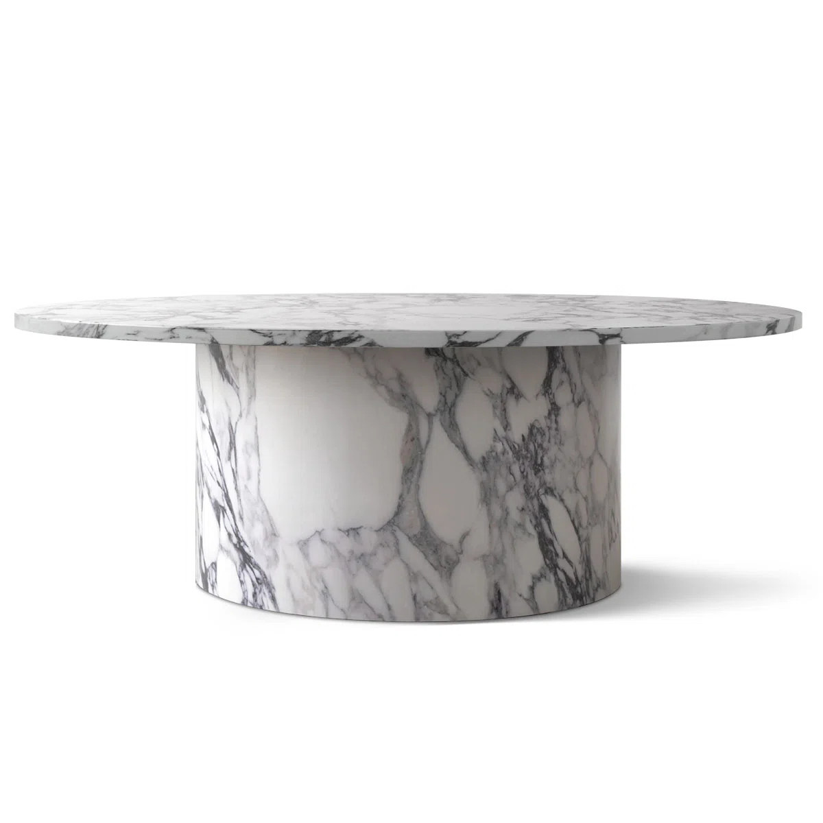 Asherville 40" Faux Marble Round Pedestal Coffee Table | Wayfair North America