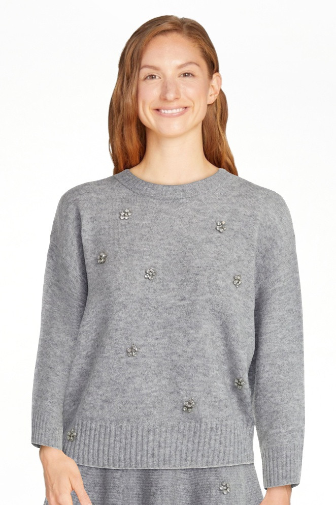 Free Assembly Women's Embellished Mock Neck Sweater with Long Sleeves, Sizes XS-4X | Walmart (US)
