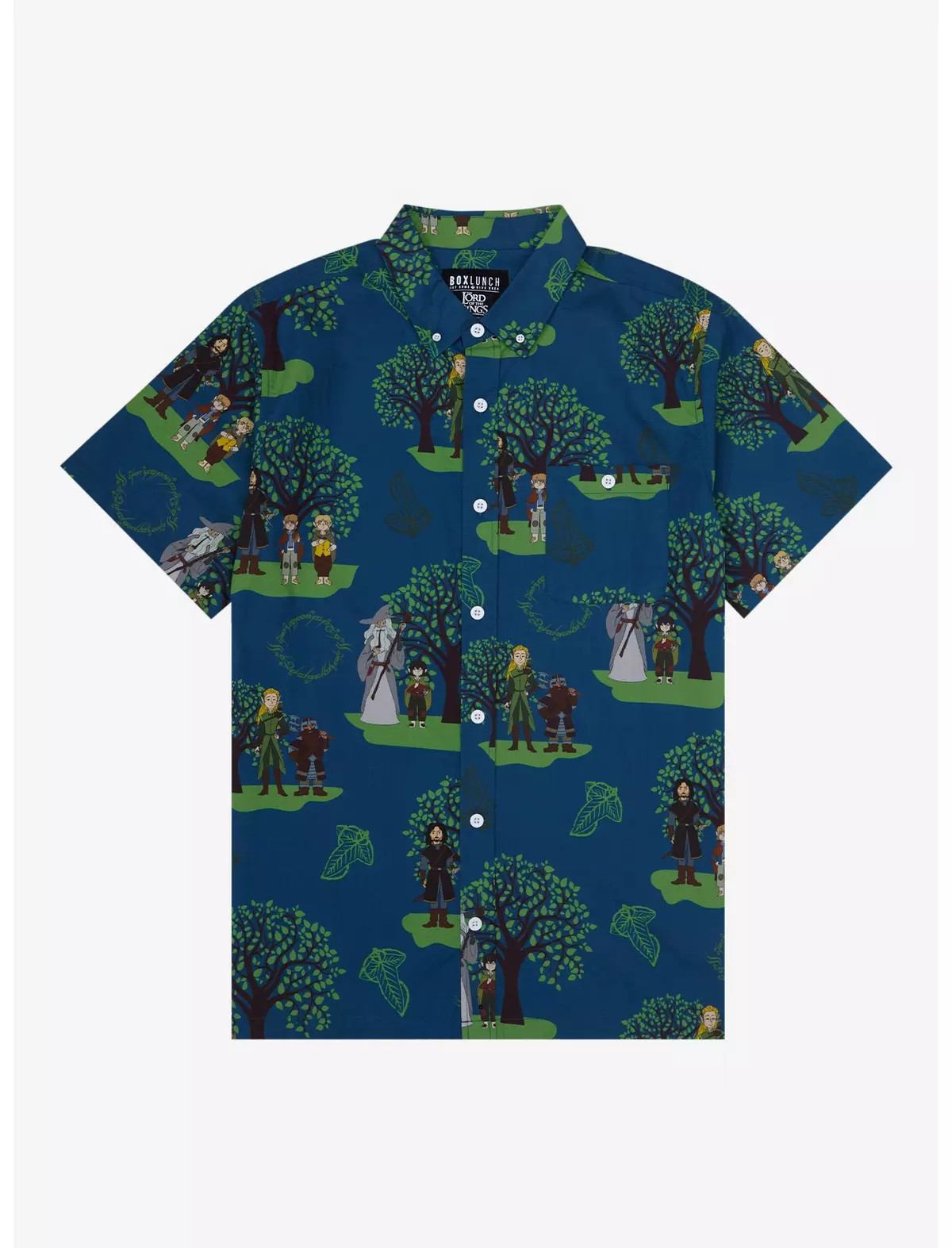 The Lord of the Rings Character Portraits Allover Print Woven-Button Up - BoxLunch Exclusive | BoxLunch