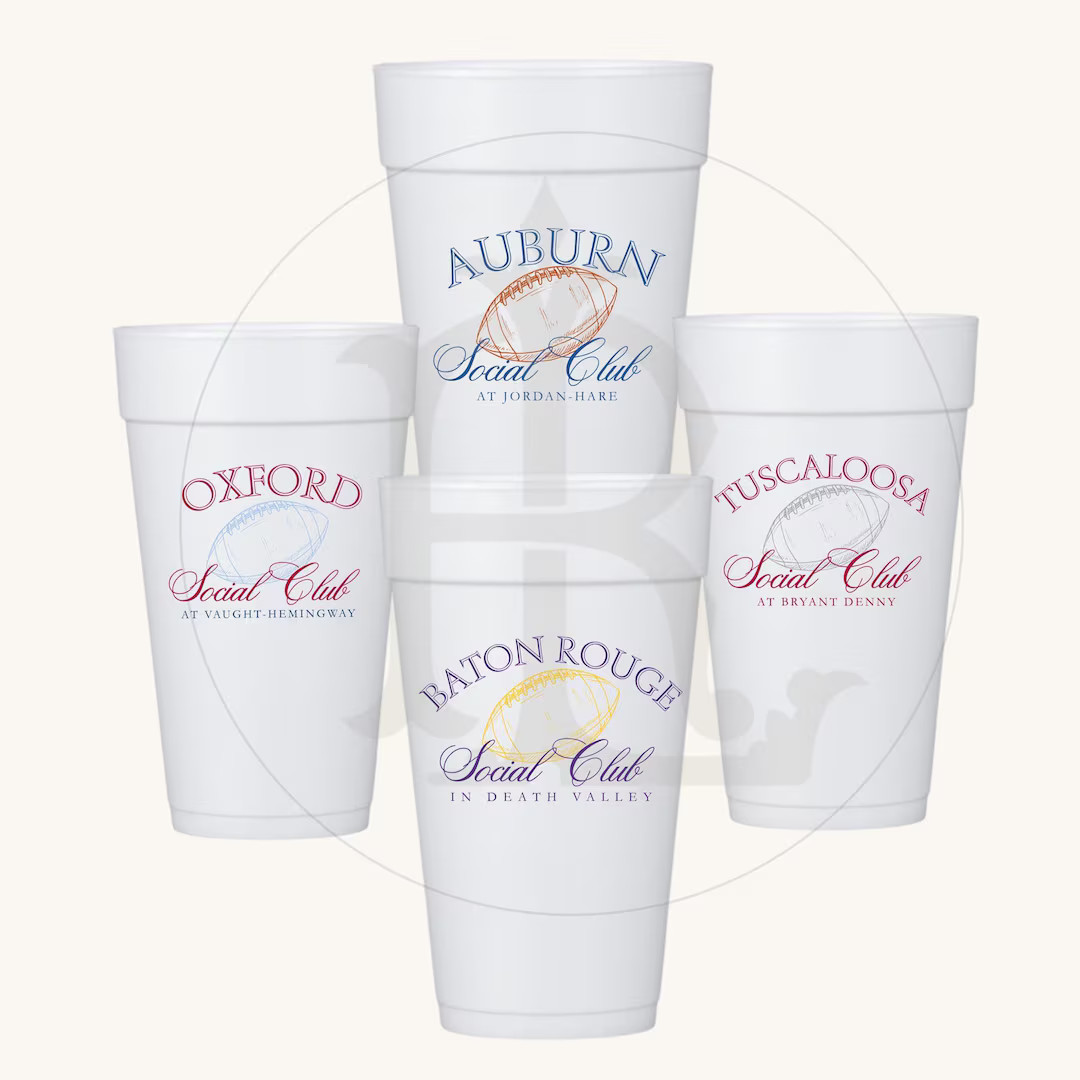 20oz Tailgate Cups | SEC ACC Big 10 Big 12 PAC-12 Football | Personalized Styrofoam Cups, Tailgat... | Etsy (US)