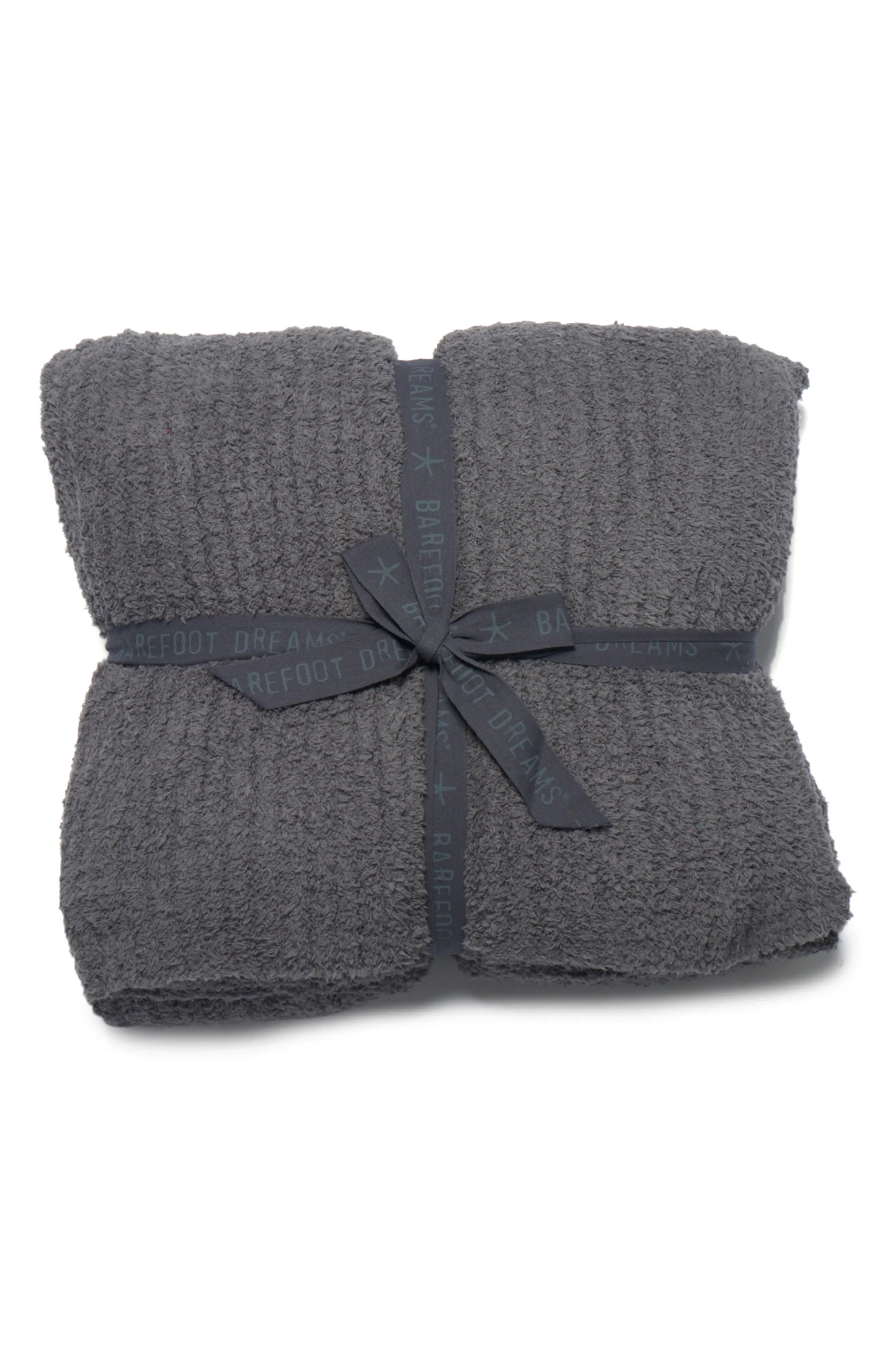 Barefoot Dreams(R) CozyChic(R) Ribbed Throw Blanket in Graphite at Nordstrom, Size King | Nordstrom