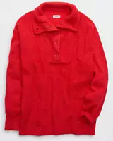 Aerie CozyUp Waffle Button Sweater | Aerie