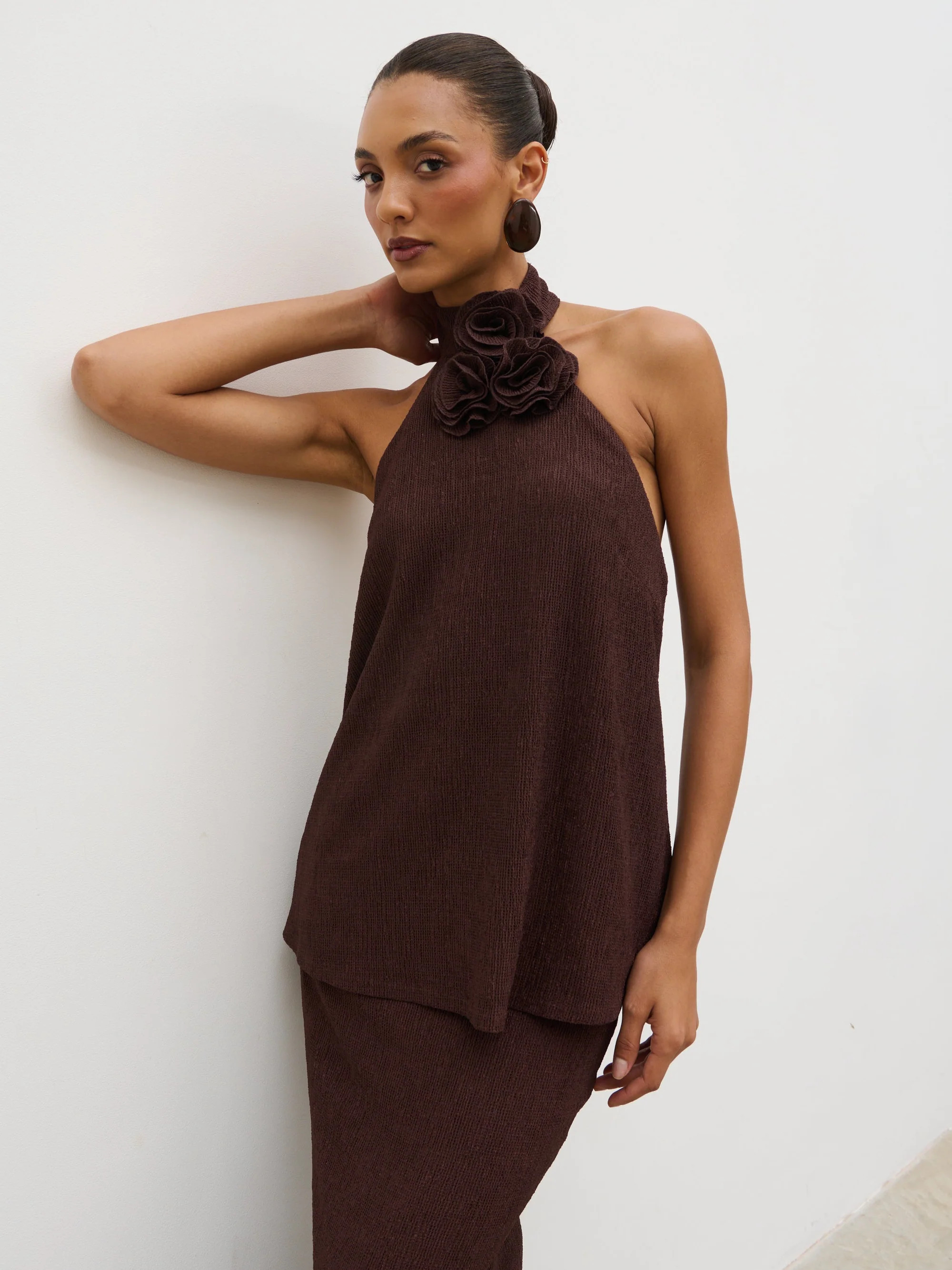 Evalina Corsage Halterneck Top | Pretty Lavish (UK)