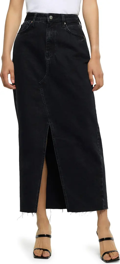 Cotton Nonstretch Denim Maxi Skirt | Nordstrom