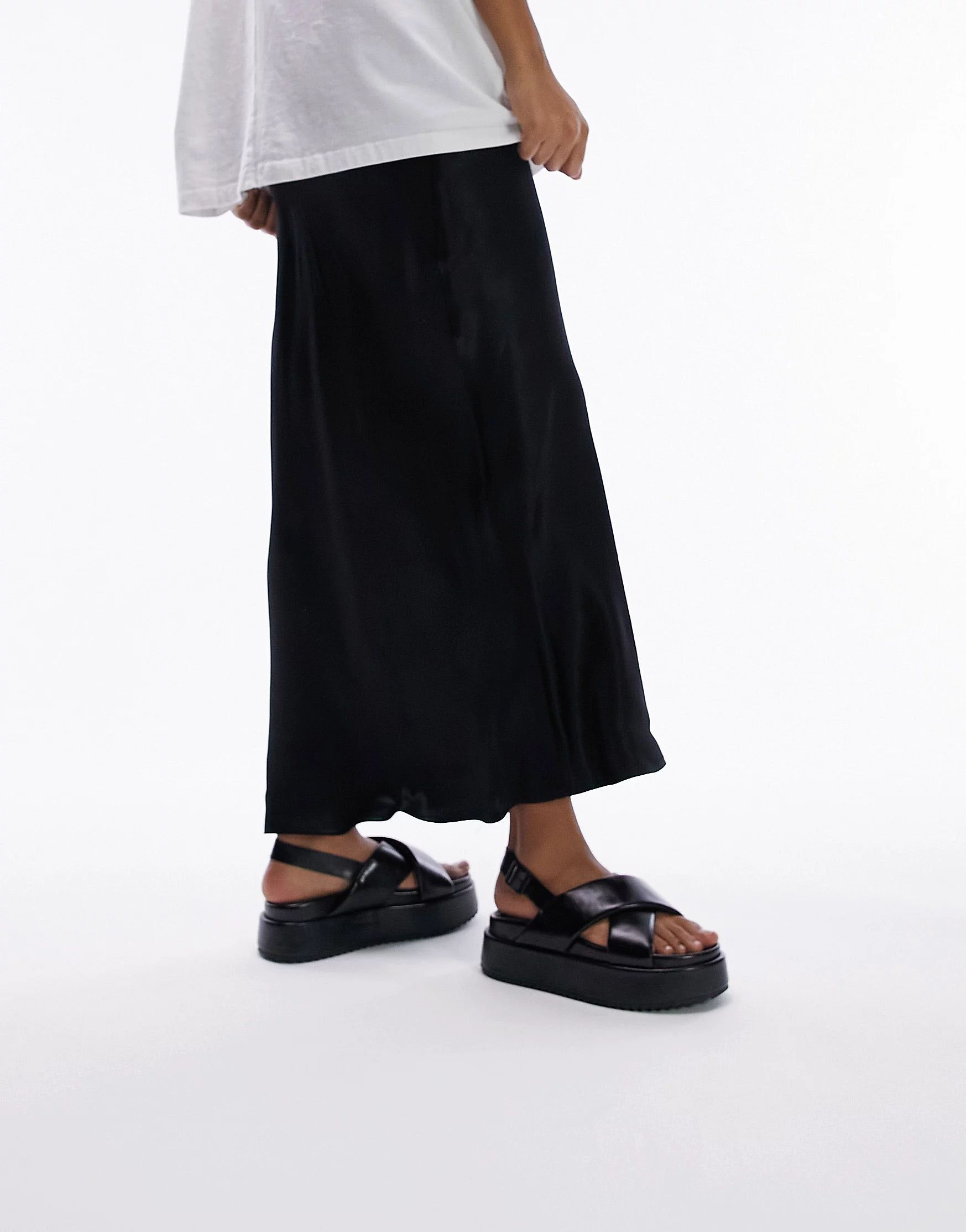 Topshop Gaby chunky flatform sandal in black | ASOS (Global)