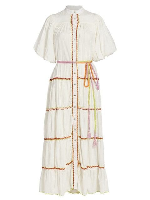 Giselle Tiered Crochet Midi Dress | Saks Fifth Avenue