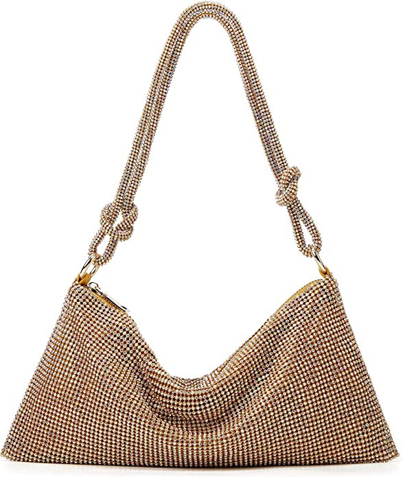 Rhinestone Hobo Bag for Women Chic Evening Handbag Shiny Purse for Travel Vacation 2022 | Amazon (US)