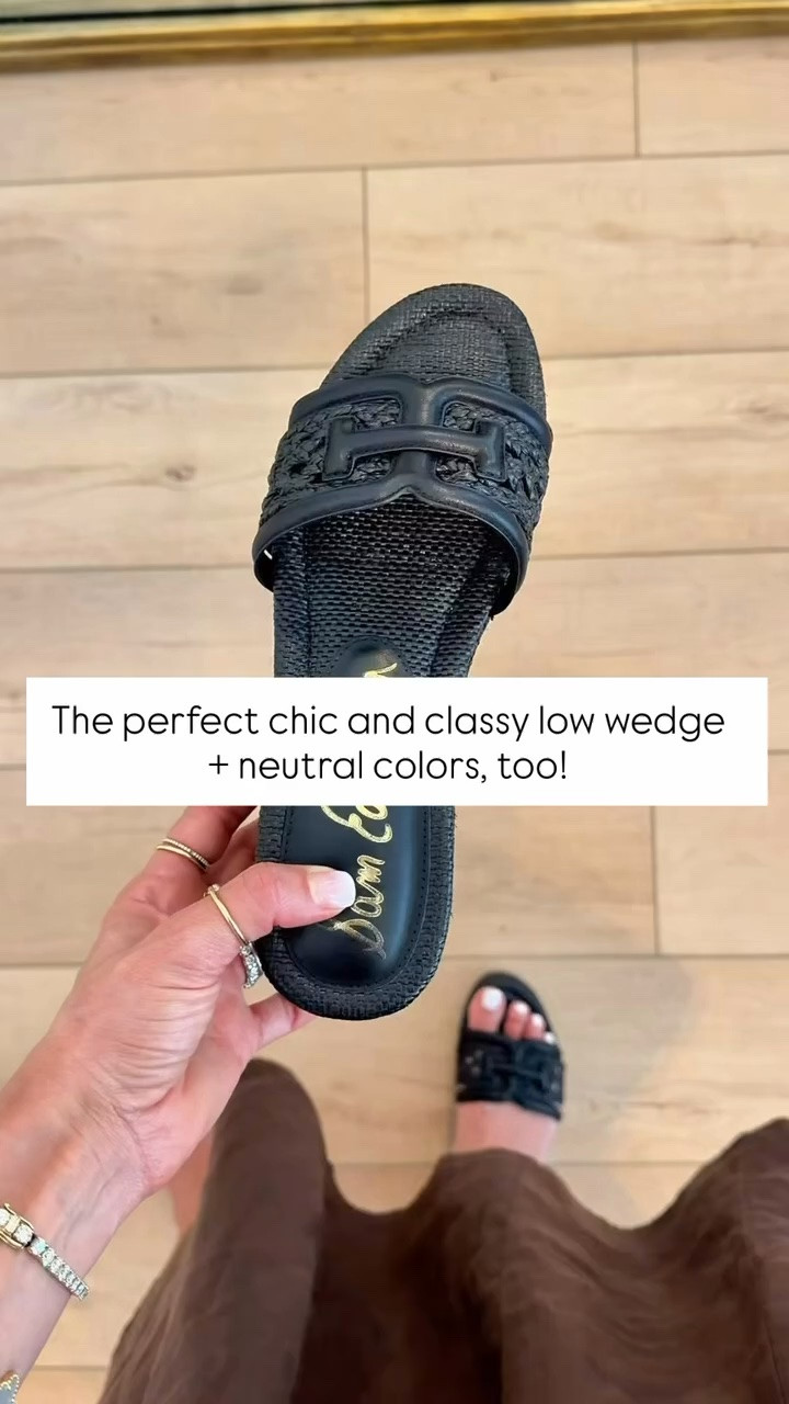 The most gorgeous low wedge for summer and fall! Super comfortable! Summer outfits. Vacation outfits. Resort outfits. Resort wear. Summer style. Elevated casual outfits. Black wedge.

#LTKootd #LTKTravel #LTKgrwm