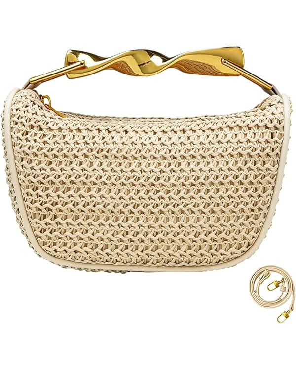 JYG Mini Handmade Straw Crossbody Bags for Women Summer Beach Satchel Purse Fashion Woven Shoulde... | Amazon (US)