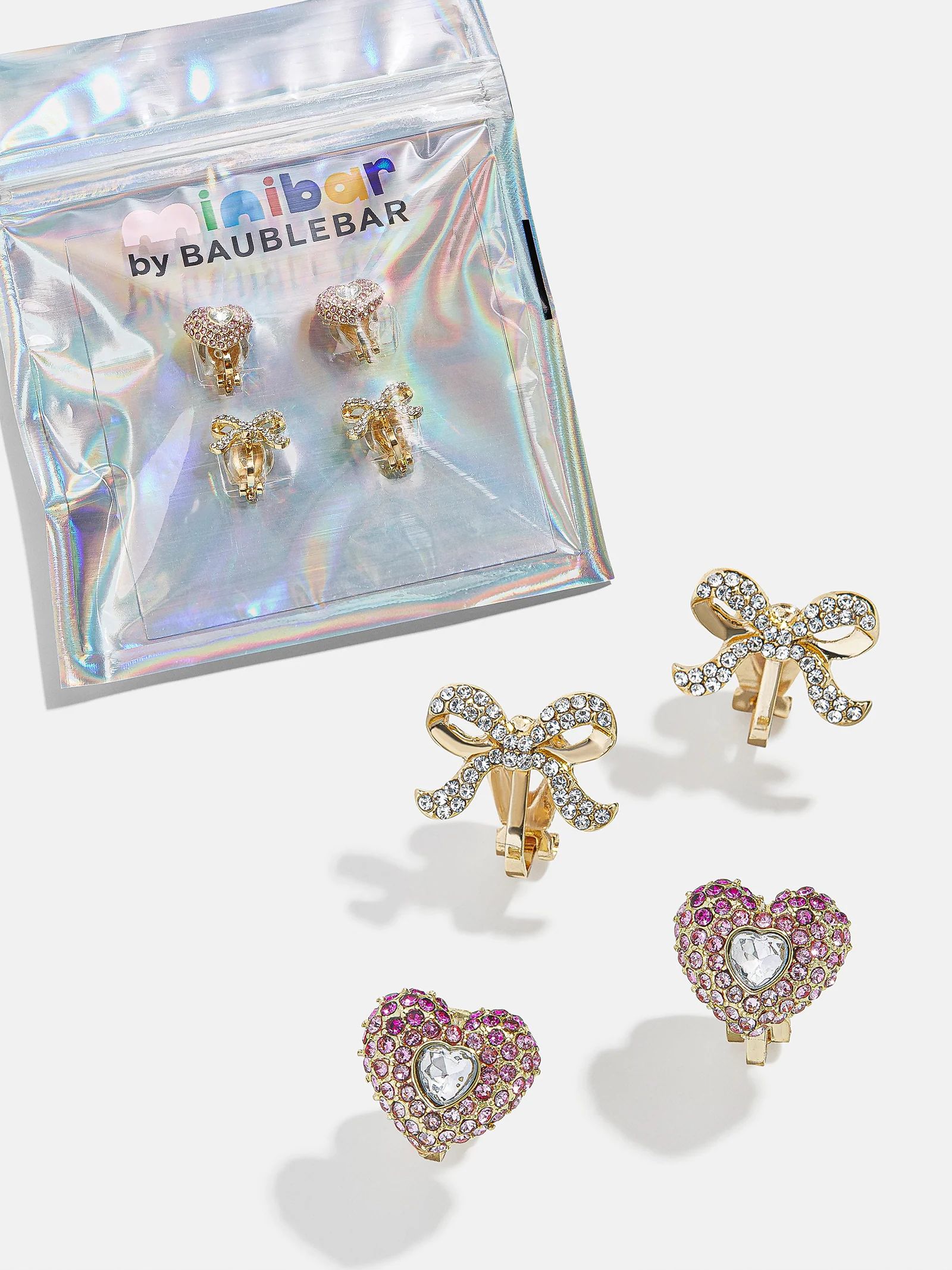 Noelle Kids' Clip-On Earring Set - Pink | BaubleBar (US)