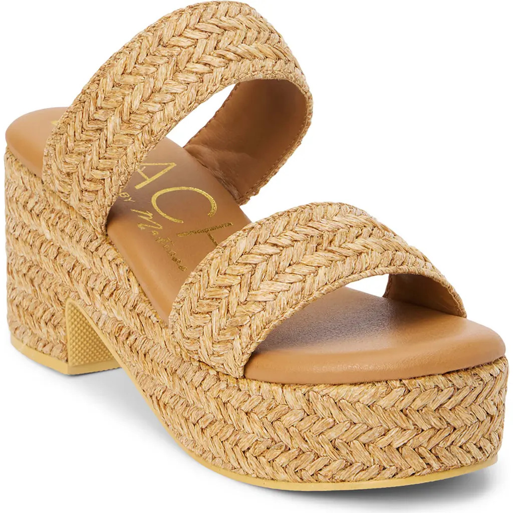 Coconuts by Matisse Ocean Ave Espadrille Platform Slide Sandal in Camel at Nordstrom, Size 5 | Nordstrom