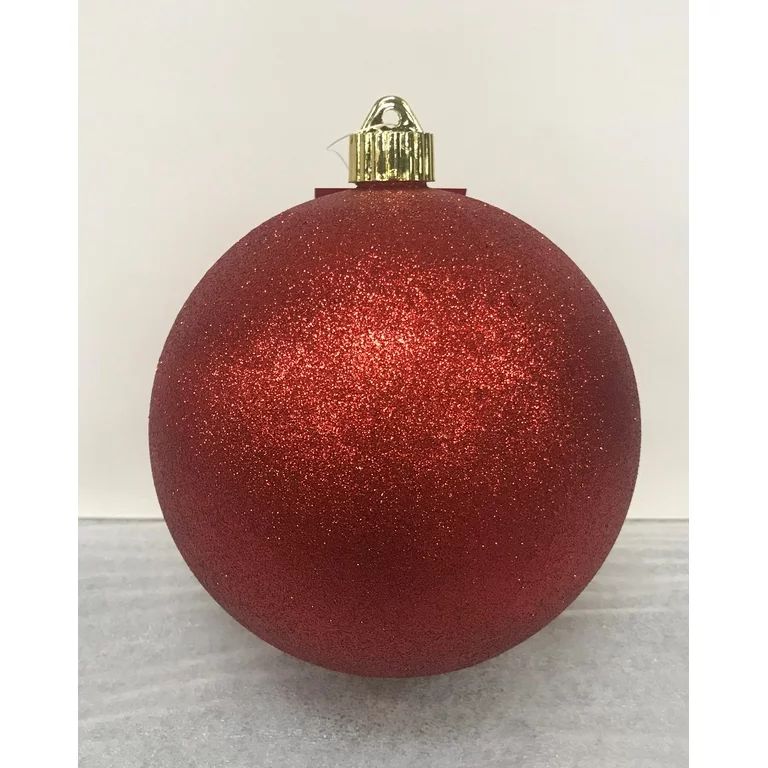 Holiday Time Red Glitter Round 150mm Shatterproof Christmas Ornament 1 Count - Walmart.com | Walmart (US)