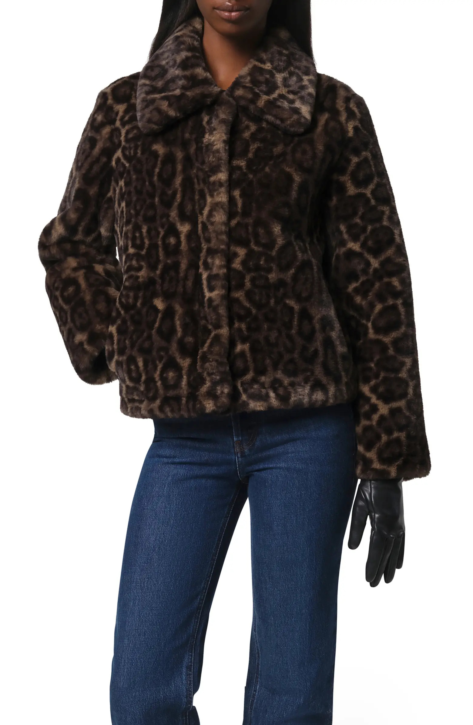 Elis Leopard Pattern Pluche™ Faux Fur Coat | Nordstrom