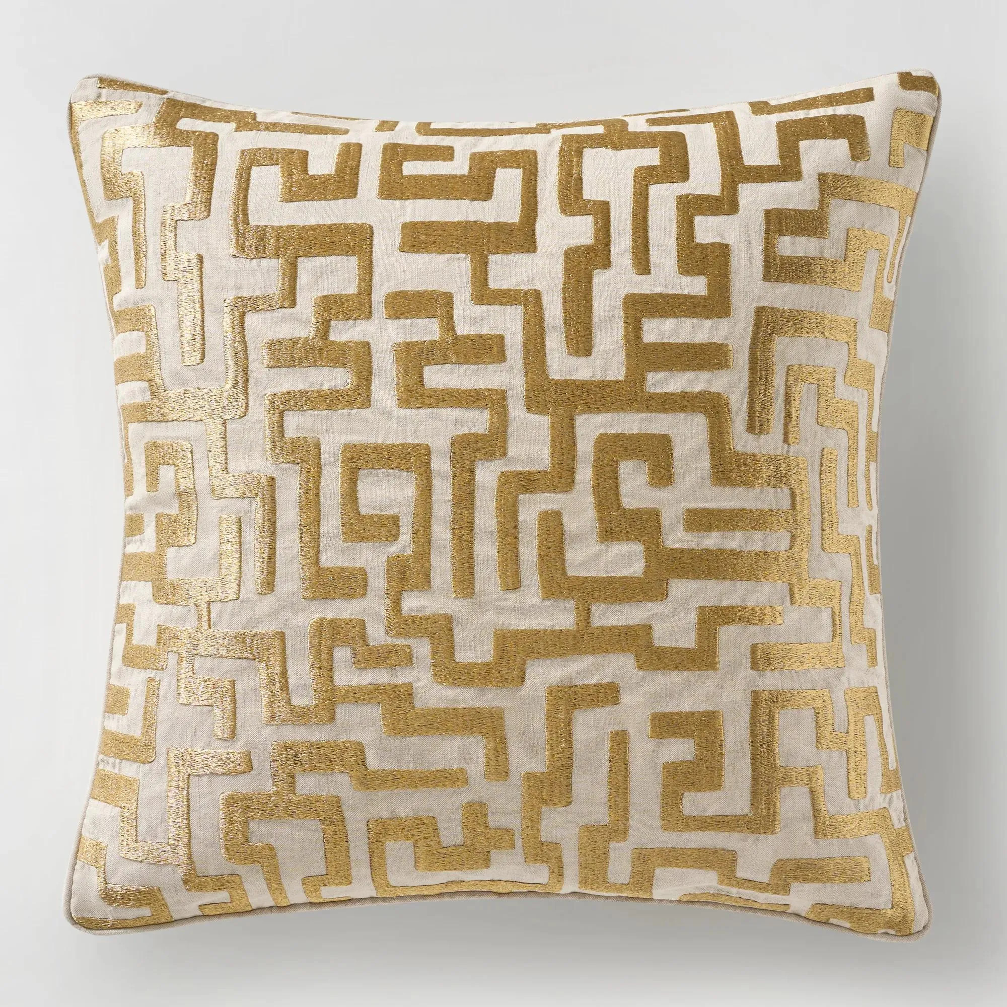 Mod Maze Pillow 22" - Gold | Z Gallerie