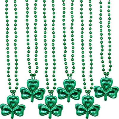 4E's Novelty 12 Pcs St Patrick's Day Beads Necklace Bulk Green Shamrock Beads for Irish Party Favors & Supplies, Costume Accessories | Target
