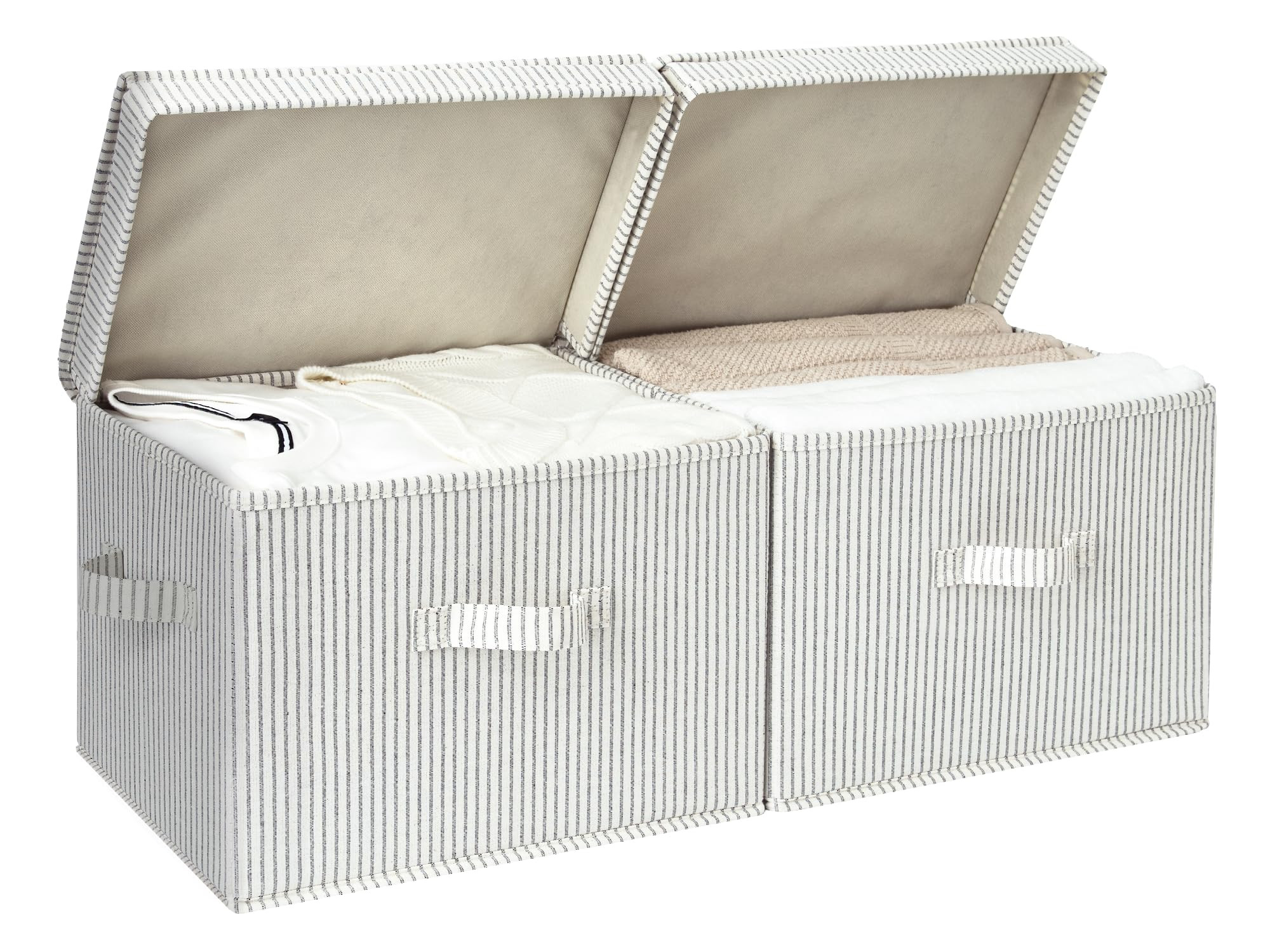 StorageWorks Fabric Storage Bins with Lid, Decorative Storage Boxes for Shelves, Stackable Closet... | Amazon (US)