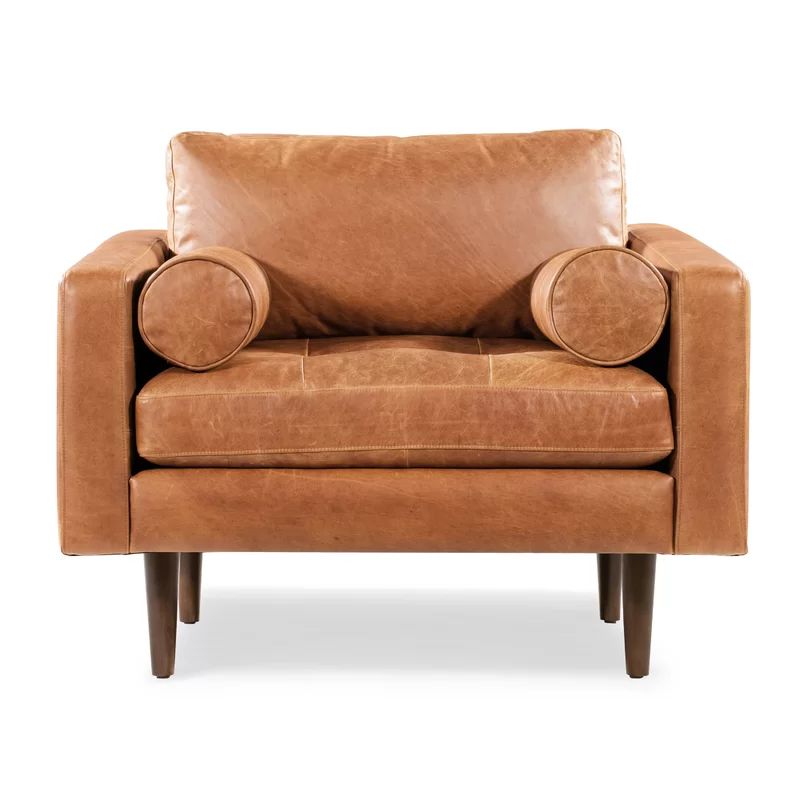 Leopold 42" Wide Tufted Genuine Leather Club Chair | Wayfair North America