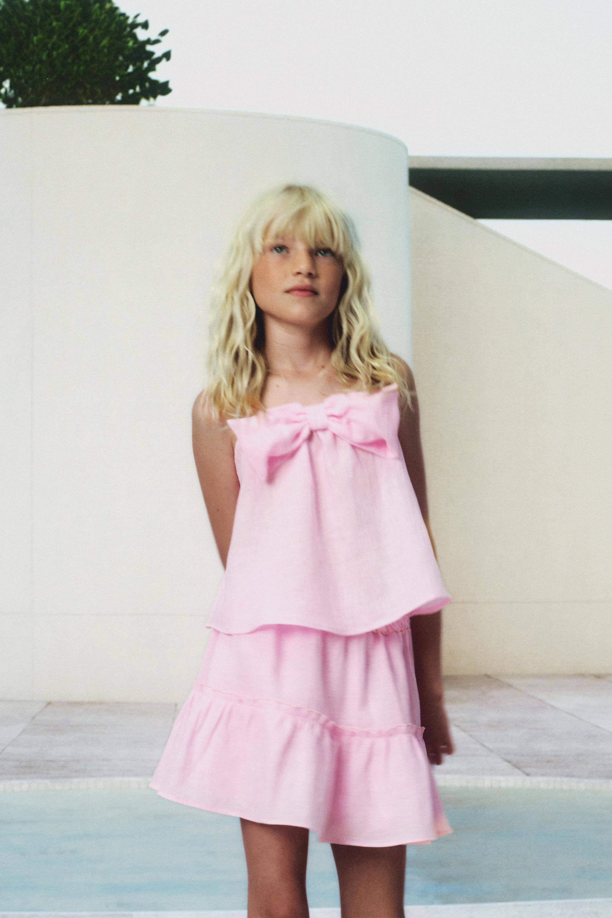 100% LINEN BOW TOP | Zara US