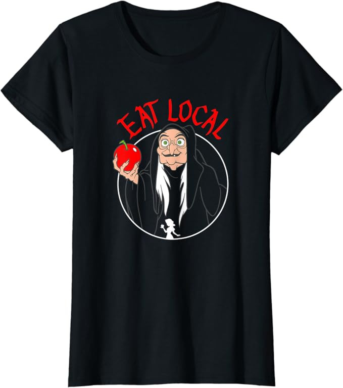 Disney Snow White Evil Queen Apple Eat Local T-Shirt | Amazon (US)