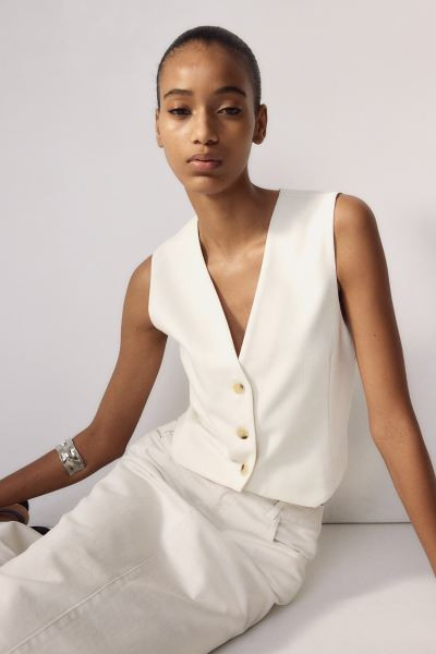 Suit waistcoat - Black - Ladies | H&M GB | H&M (UK, MY, IN, SG, PH, TW, HK)