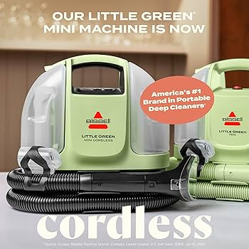 BISSELL Little Green Mini Cordless Portable Carpet and Upholstery Deep Cleaner, Car/Auto Detailer... | Amazon (US)