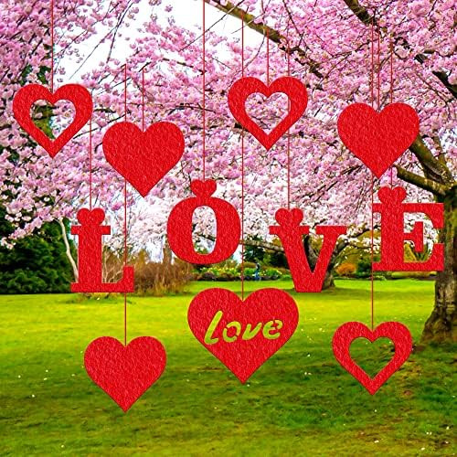 Felt Valentines Day Hanging Decorations - Valentines Day Tree Decorations | Hanging Hearts Decora... | Amazon (US)