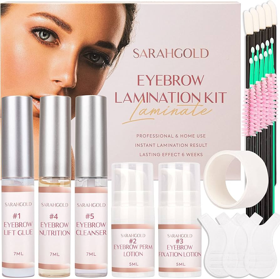 Sarah Gold Brow Lamination Kit, Eyebrow Lamination Kit, Eyebrow Perm Kit, Instant DIY Eye Brow Li... | Amazon (US)