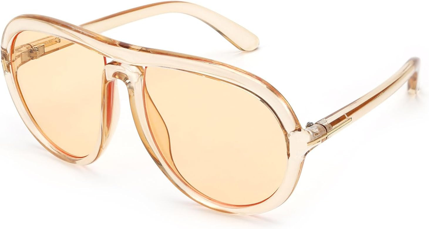 Karsaer Oversized Vintage Aviator Sunglasses for Men Women，Big Retro Round Aviator Sunglasses K... | Amazon (US)