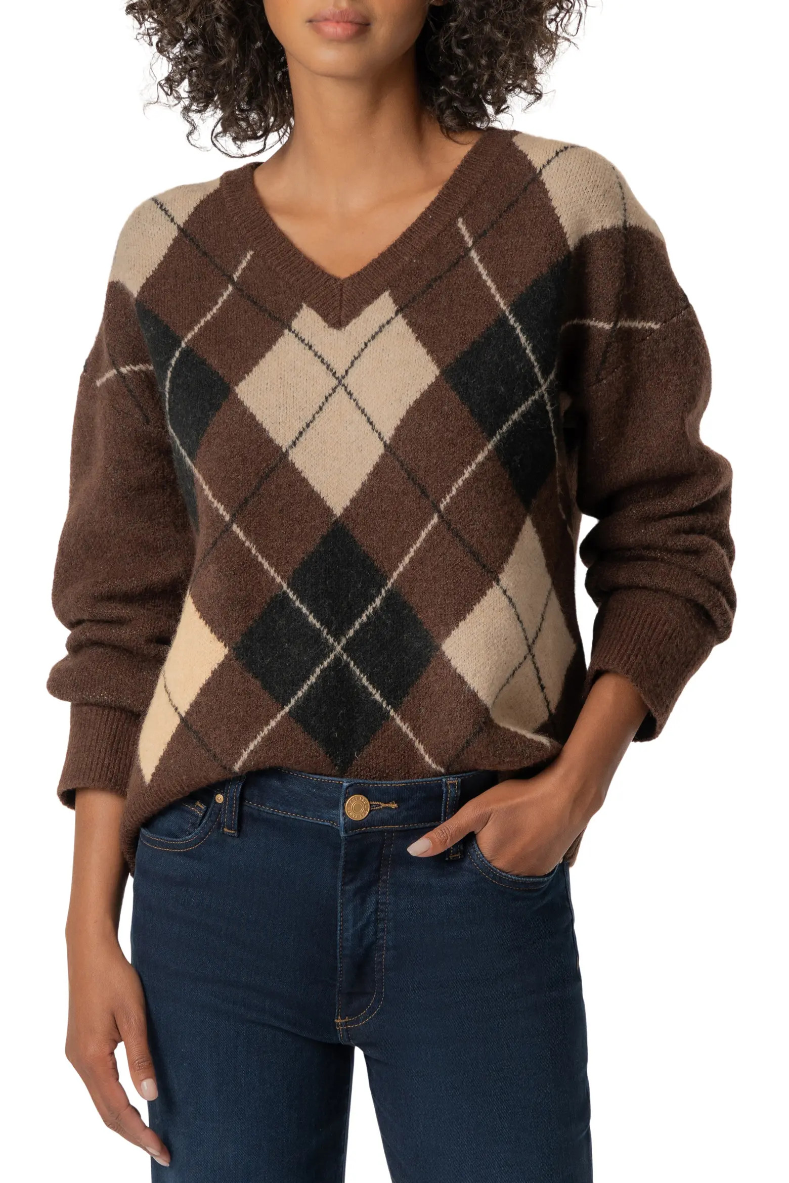 KUT from the Kloth Kimberly Argyle Sweater (Women) | Nordstrom | Nordstrom