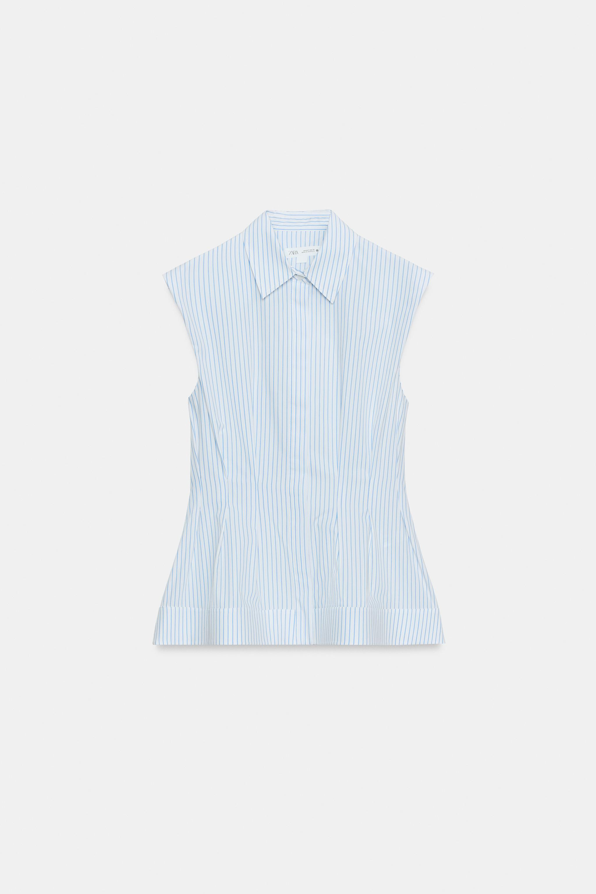PLEATED SLEEVELESS SHIRT ZW COLLECTION | Zara US